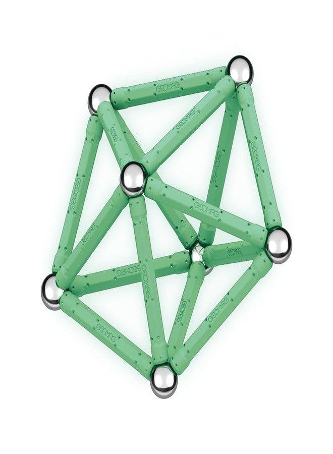 GEOMAG, Glow Recycled, Magnetic Constructions with Glow Effect, Magnetic Bars Glowing in The Dark, 60-Piece Pack, 100% Recycled Plastic, White - Image 5
